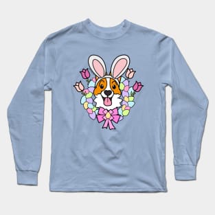 Easter Corgi Wreath Long Sleeve T-Shirt